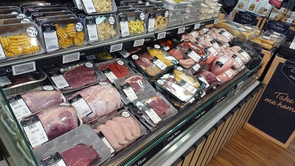 Castle Meats counter photographed in Dromara