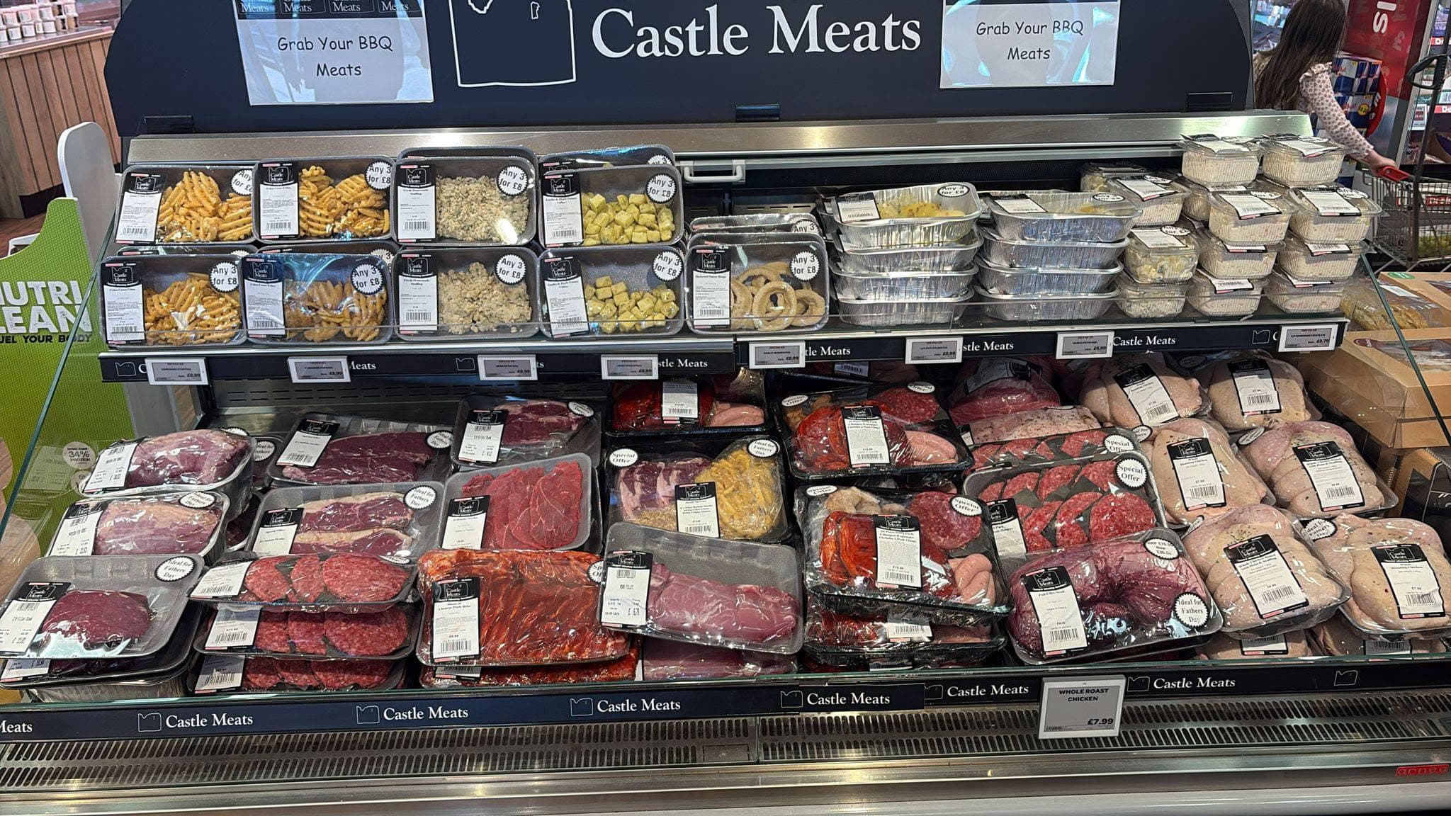 Castle Meats packaged meat selection on the counter