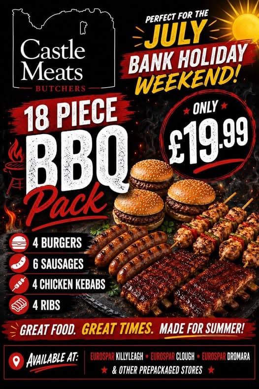 Castle Meats promotional artwork: 18-piece BBQ pack